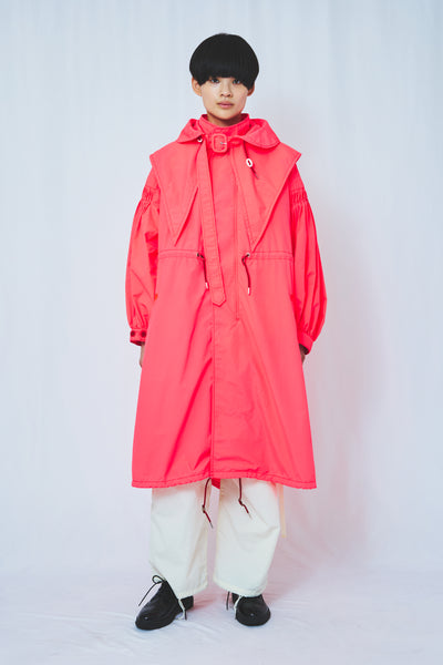 !Pre order!  2WAY Pin tuck Nylon Long Mods coat 4colors