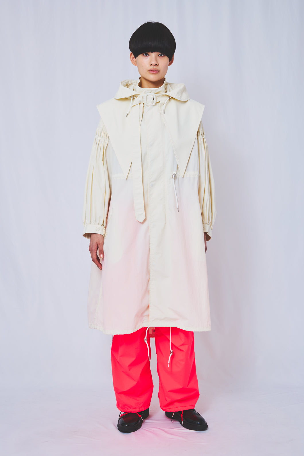 !Pre order!  2WAY Pin tuck Nylon Long Mods coat 4colors
