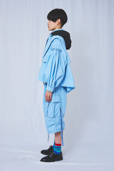 !Pre order! 4WAY Pin tuck Nylon Short Mods Jacket 4Colors