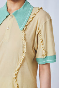 !Pre order!  Wavy Frill polo shirt 2colors