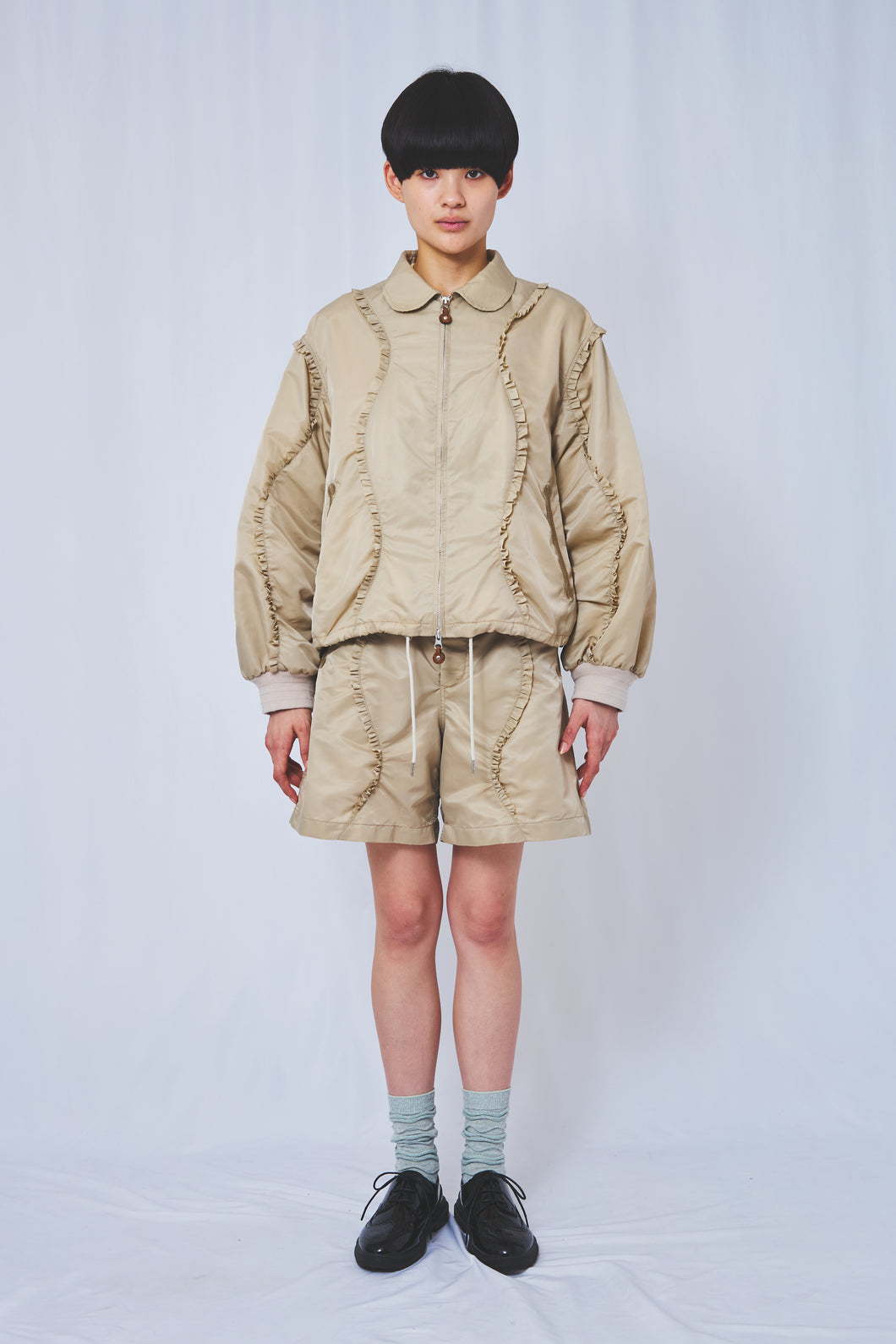 !Pre order!  Wavy Frill Flight jacket 2colors