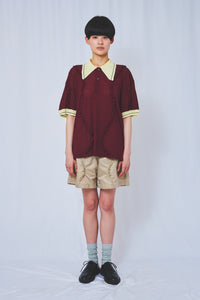 !Pre order!  Wavy Frill polo shirt 2colors