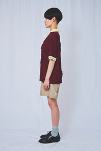 !Pre order!  Wavy Frill polo shirt 2colors