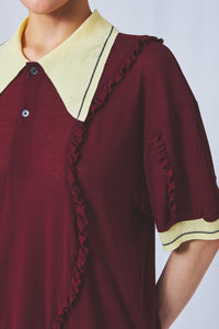 !Pre order!  Wavy Frill polo shirt 2colors