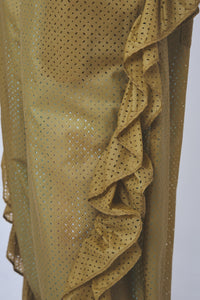 !Pre order!  Perforated nylon Frill Pants 2colors