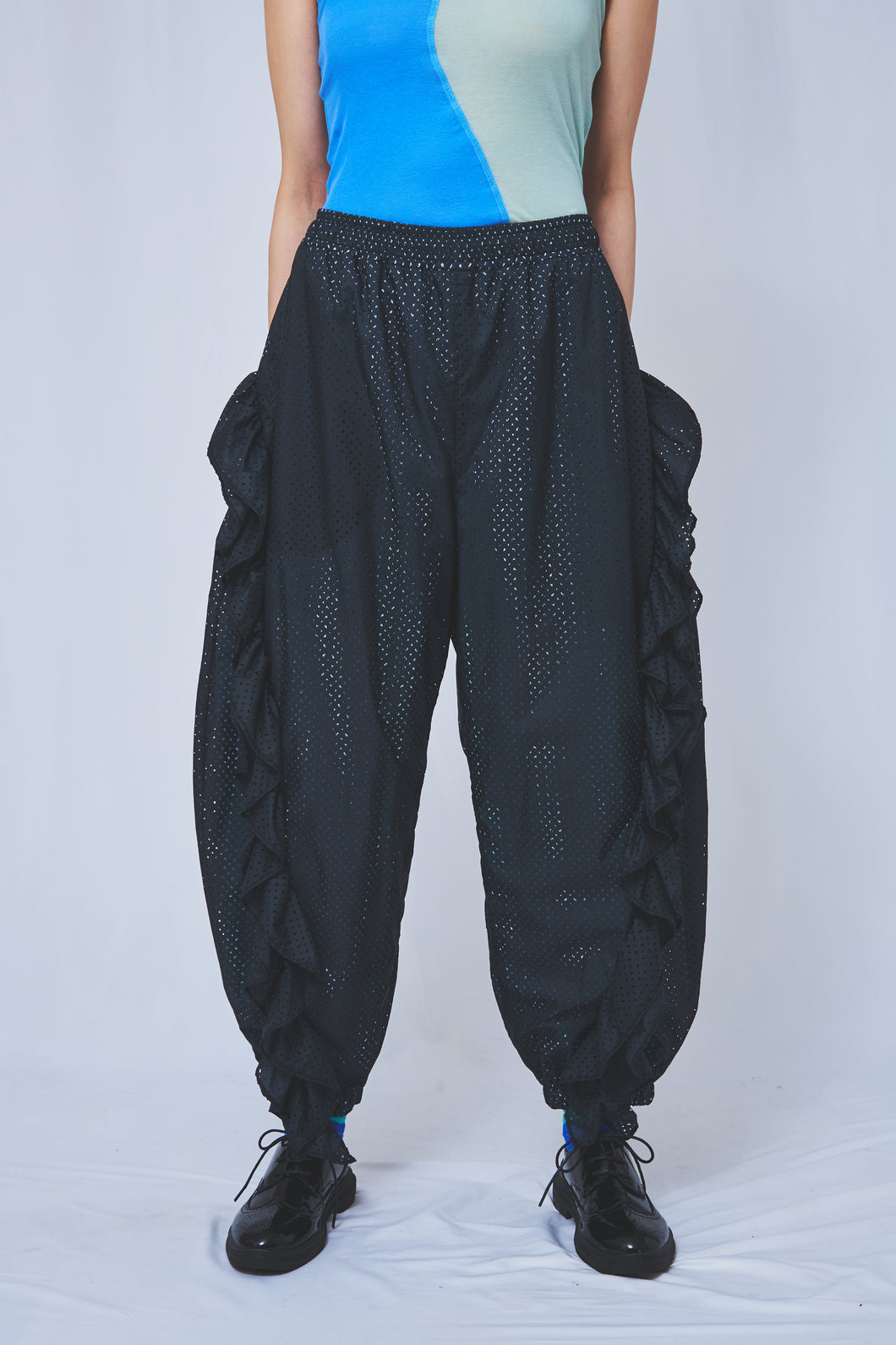 Perforated nylon Frill Pants 3colors – MEGMIURA WARDROBE