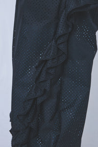 !Pre order!  Perforated nylon Frill Pants 2colors