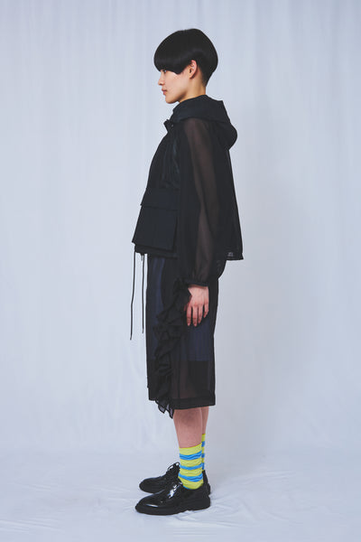 Reversible see-through Jacket Black