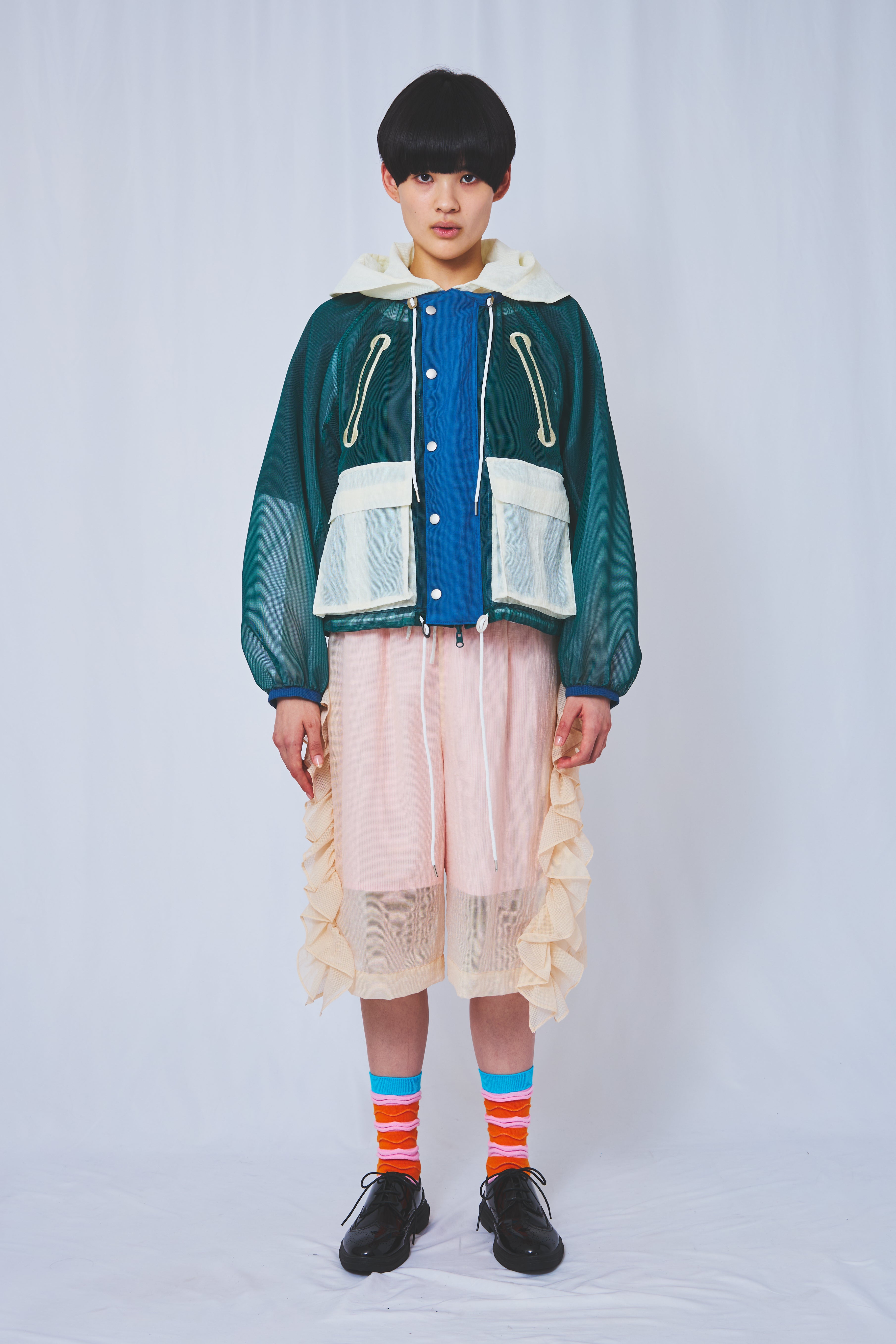 Reversible see-through Jacket Green – MEGMIURA WARDROBE