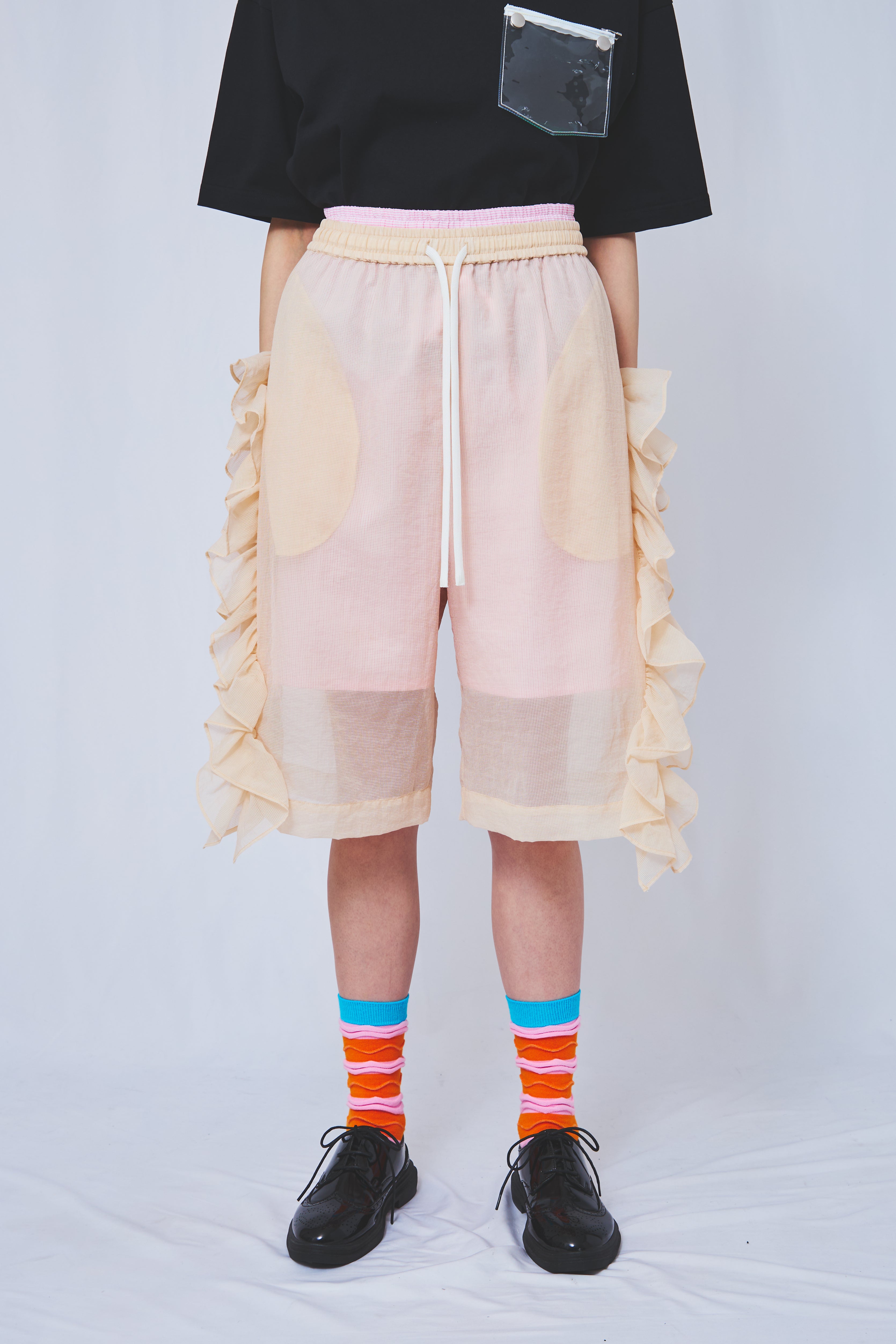 See-through frill pants Ecru – MEGMIURA WARDROBE