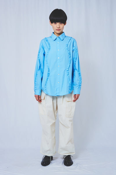 !Pre order!  Wavy Frill Shirt 3colors