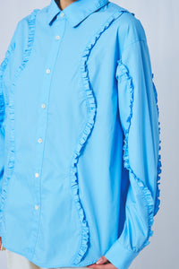 !Pre order!  Wavy Frill Shirt 3colors
