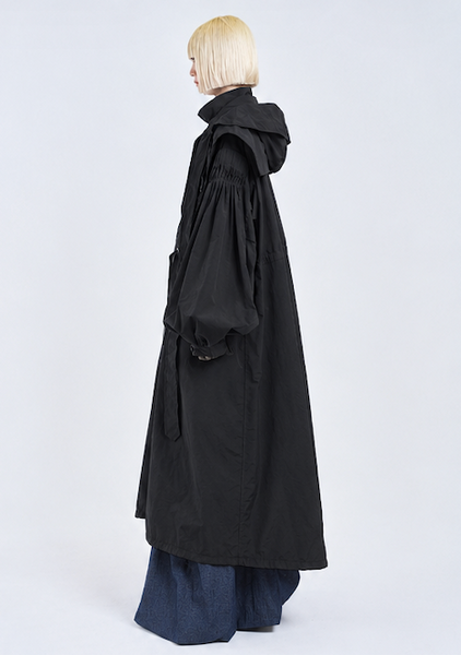 ! Pre-Order ! 2Way Pin tuck Nylon Sailor Mods Coat　Black
