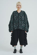 画像をギャラリービューアに読み込む, Leopard-Jacquard Boa Jacket Green Leopard
