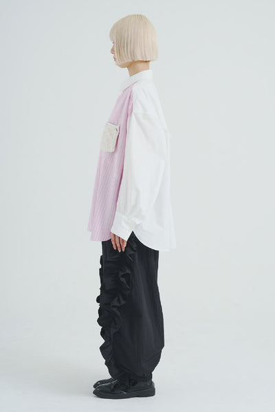 !Pre Order!Boa Patch Pocket Shirt Pink Stripe