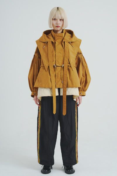 4WAY Pin tuck Nylon Short Mountain Camel　With Liner