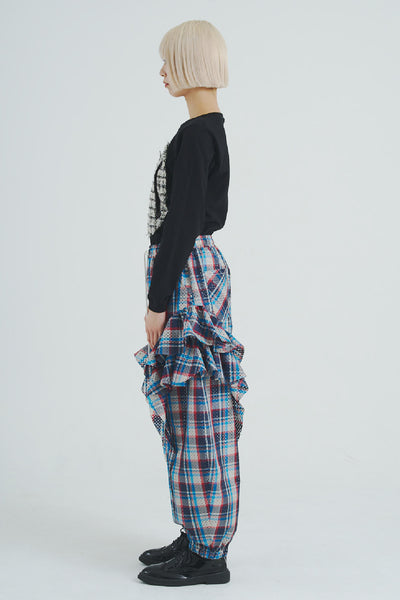 Perforated Check Pants Blue Check