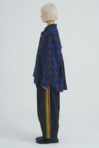 !Pre-Order!Ribbon-Tie Check Shirt Blue Check