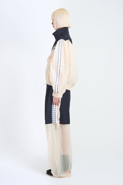 ! Pre-Order !Fringe Windbreaker Ecru ×Navy