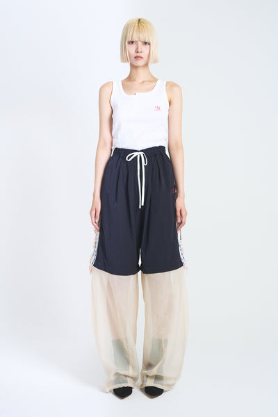 ! Pre-Order !Fringe 2Way Pants  Ecru ×Navy
