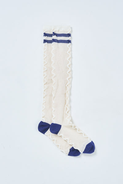 ! Pre-Order !  Striped Knee-High Socks  White