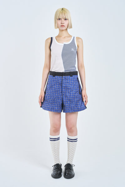 ! Pre-Order !　Paneled Frill French Short  Gingham check