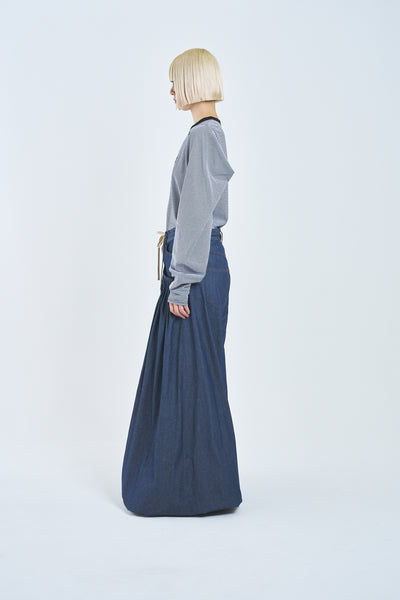 ! Pre-Order ! Pin tuck Baggy Pants Indigo