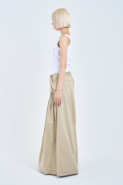 ! Pre-Order ! Pin tuck Baggy Pants Beige