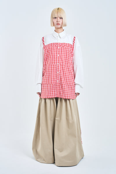 ! Pre-Order !  Apron Shirt. Red Check