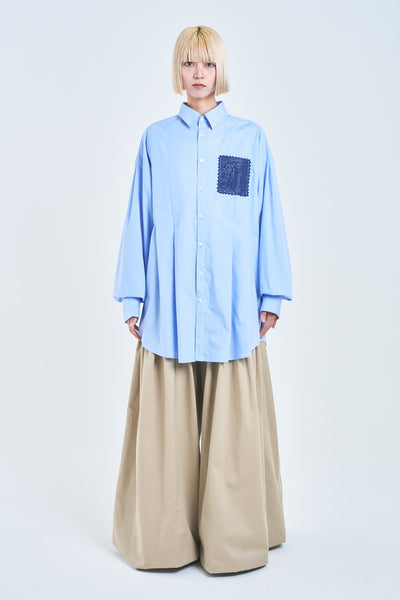 ! Pre-Order !  Pin tuck Shirt  Sky