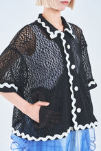 画像をギャラリービューアに読み込む, ! Pre-Order !Lace Shirt Jacket  Black
