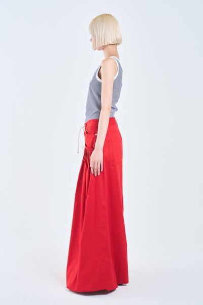 ! Pre-Order ! Pin tuck Baggy Pants Red
