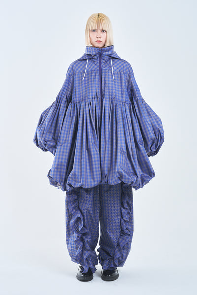 ! Pre-Order ! Pin tuck Rain Coat　Blue Check