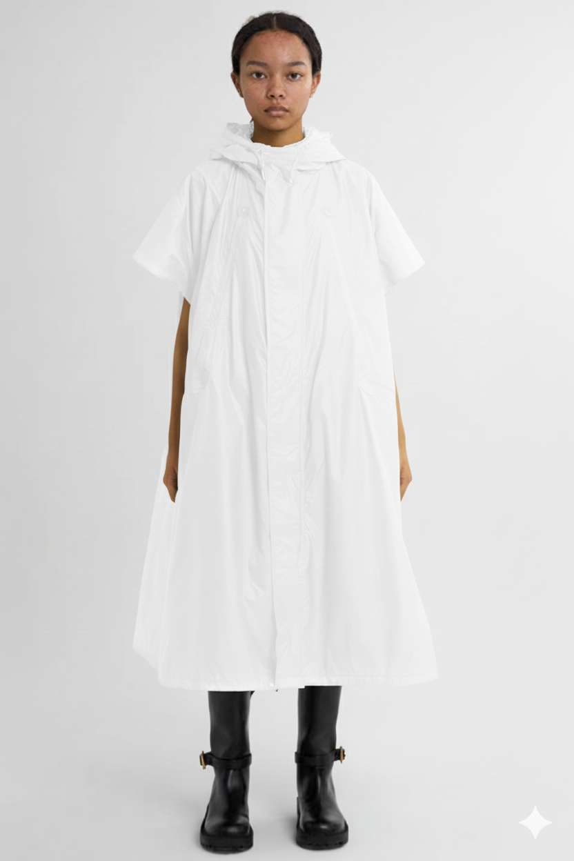 UV cut Long Cape White