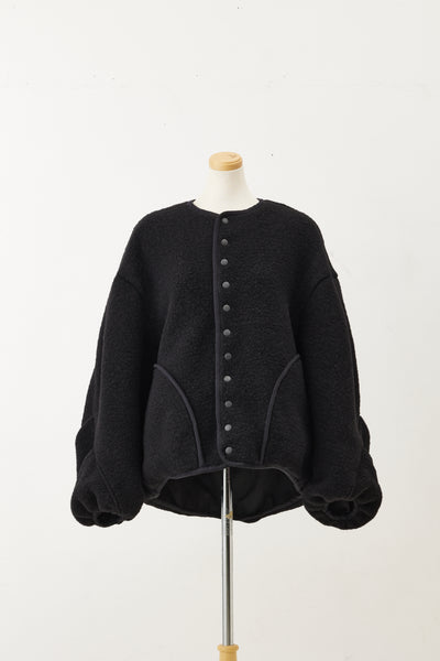 Blue Forest Jacquard no collar jacket Black