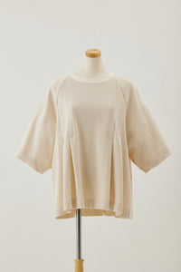 !Pre-Order! Tuck seed stitch tee Ecru