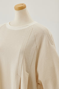 !Pre-Order! Tuck seed stitch tee Ecru