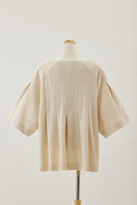!Pre-Order! Tuck seed stitch tee Ecru