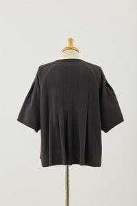 !Pre-Order! Tuck seed stitch tee Black