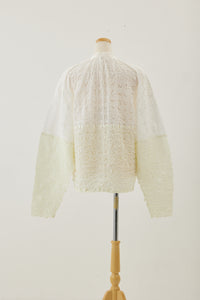 Pre order 完全受注  ：Shirring lace cardigan White