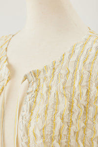Shirring stripe gilet Yellow stripe