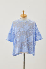 画像をギャラリービューアに読み込む, !Pre-Order! Flower Jacquard tee Sky Blue
