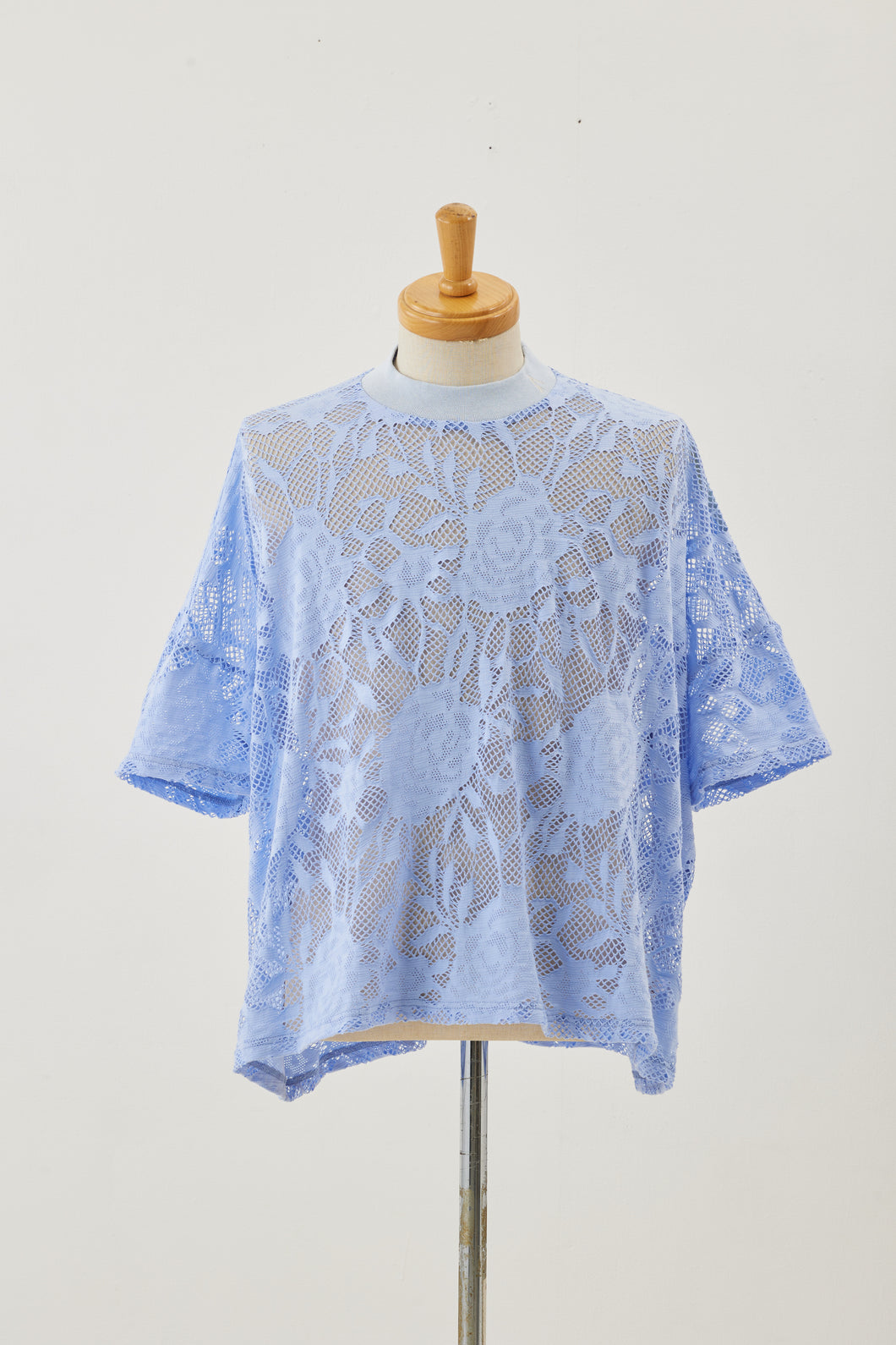 !Pre-Order! Flower Jacquard tee Sky Blue