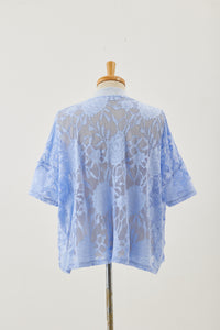 !Pre-Order! Flower Jacquard tee Sky Blue