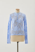 画像をギャラリービューアに読み込む, !Pre-Order! Flower Jacquard long sleeve tee Sky blue
