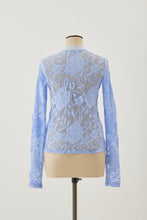 画像をギャラリービューアに読み込む, !Pre-Order! Flower Jacquard long sleeve tee Sky blue
