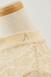 !Pre-Order! Flower Jacquard long sleeve tee Ecru
