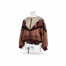 画像をギャラリービューアに読み込む, Boat Neck Layered Windbreaker Beige×Wine
