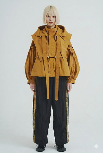 !Pre-Order!4WAY Pin tuck Nylon Short Mountain Camelライナーなし