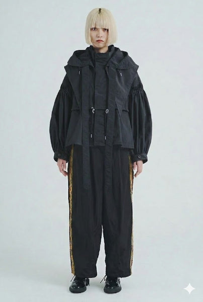 !Pre-Order！4WAY Pin tuck Nylon Short Mountain Blackライナーなし